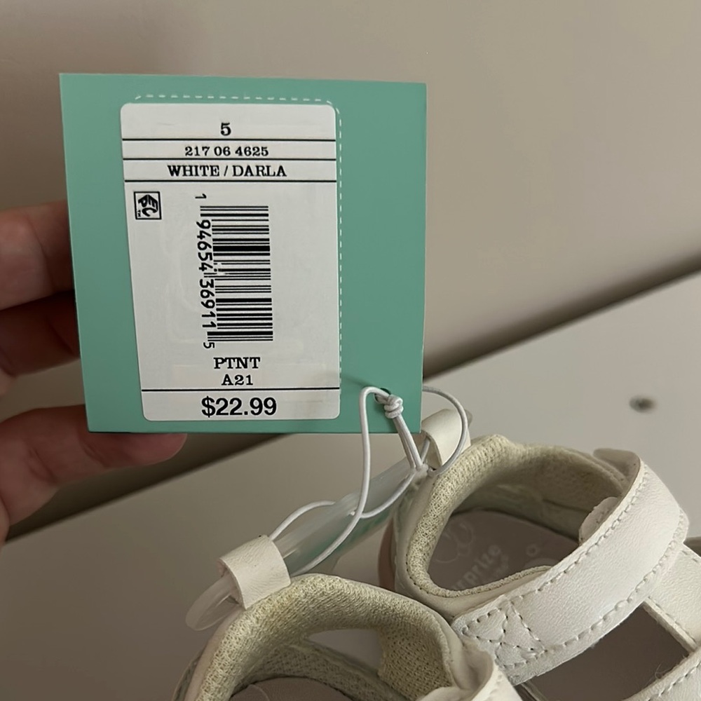 Stride Rite White Sandals with Velcro Closure - Picture 3 of 7